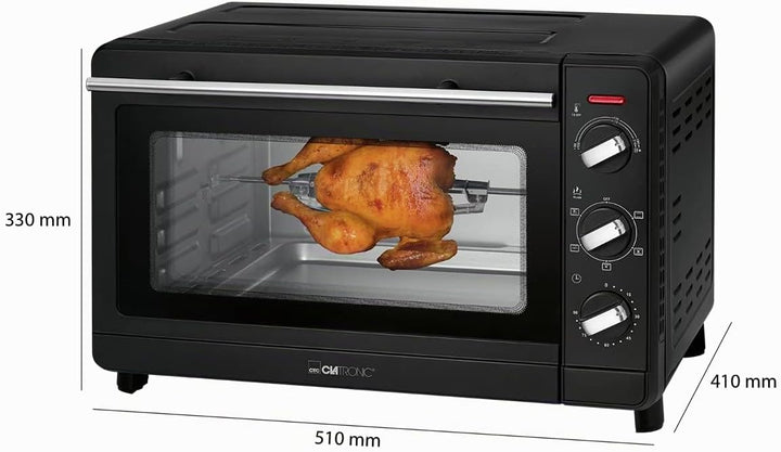 Clatronic Multi-Backofen MBG 3728, 30 Liter Backraum, Umluft + Ober- und Unterhitze, 90 Minuten-Time