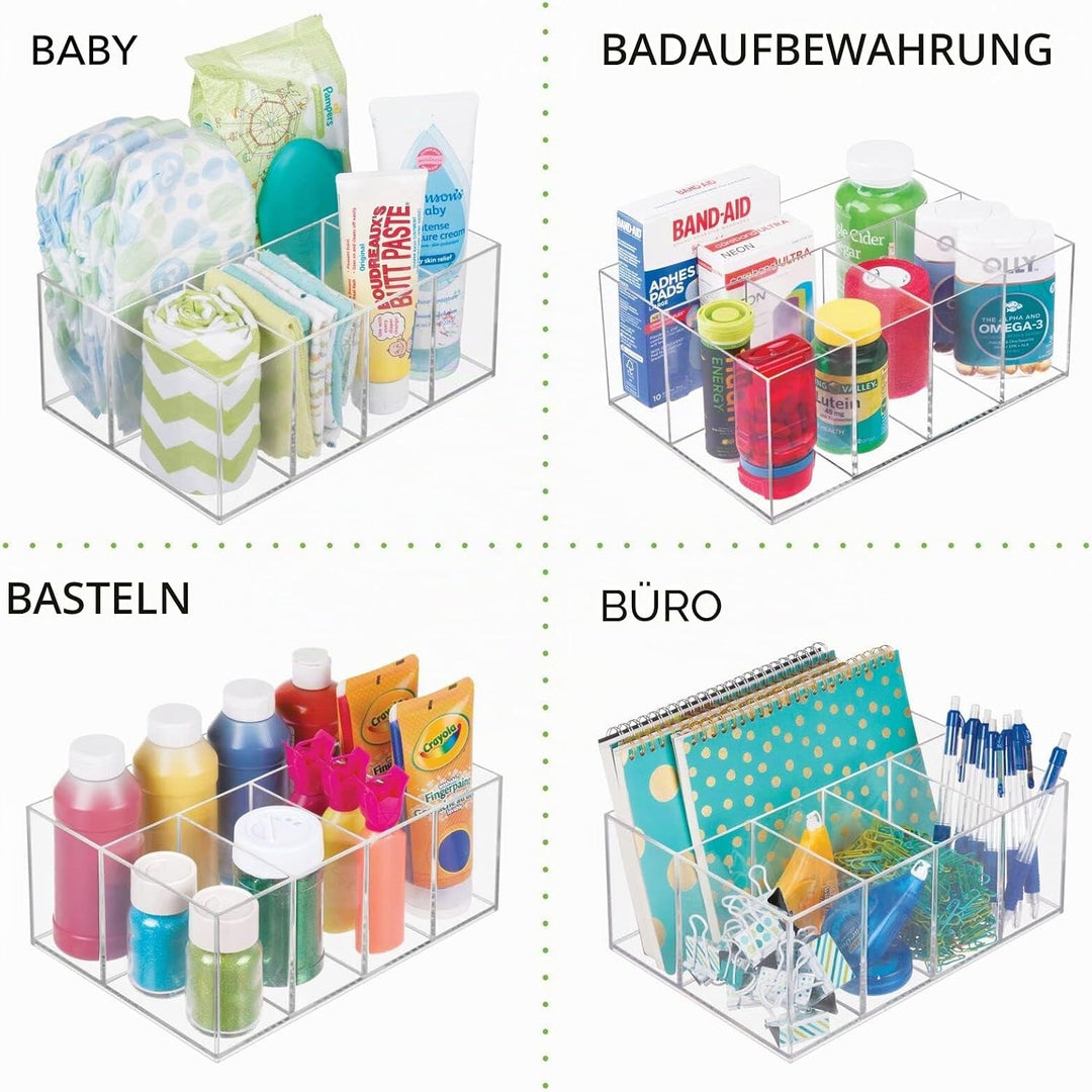 mDesign Kosmetik Organizer – Aufbewahrungsbox mit fünf Fächern für Make-up, Nagellack und Beautyprod