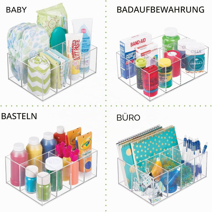 mDesign Kosmetik Organizer – Aufbewahrungsbox mit fünf Fächern für Make-up, Nagellack und Beautyprod