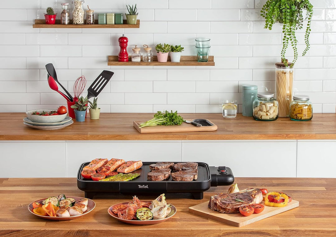 Tefal Plancha Booster Elektro-Plancha 2200 W, 2 Kochzonen, einstellbares Thermostat, grosse Kochfläc