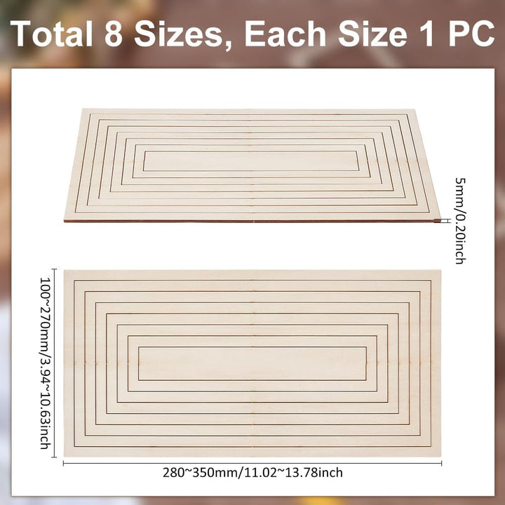 UNICRAFTALE 8 Stück Keramikplatten Formformen Rechteckige Töpferwerkzeuge Holzschienen Set Konzentri