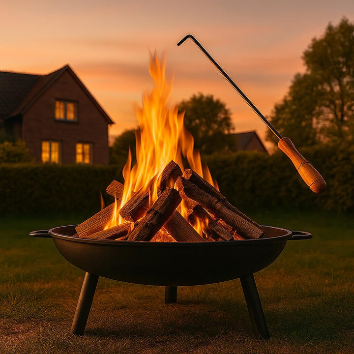 Feuerschale Feuerschalen für den Garten - Feuerstelle Ø 58 cm mit 43 cm Schürhaken - Feuerkorb mit 2