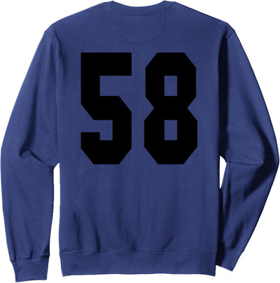 # 58 Team Sports Jersey Front & Back Number Player Fan Sweatshirt