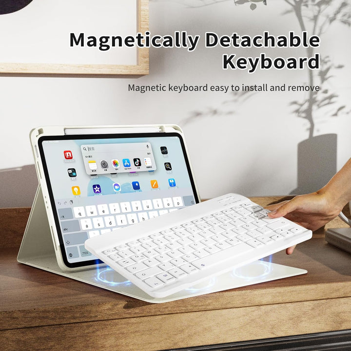 ZKTUYU Hülle mit Tastatur für iPad (A16) 11 Zoll 2025/10. Generation 10.9 Zoll 2022, Deutsch QWERTZ
