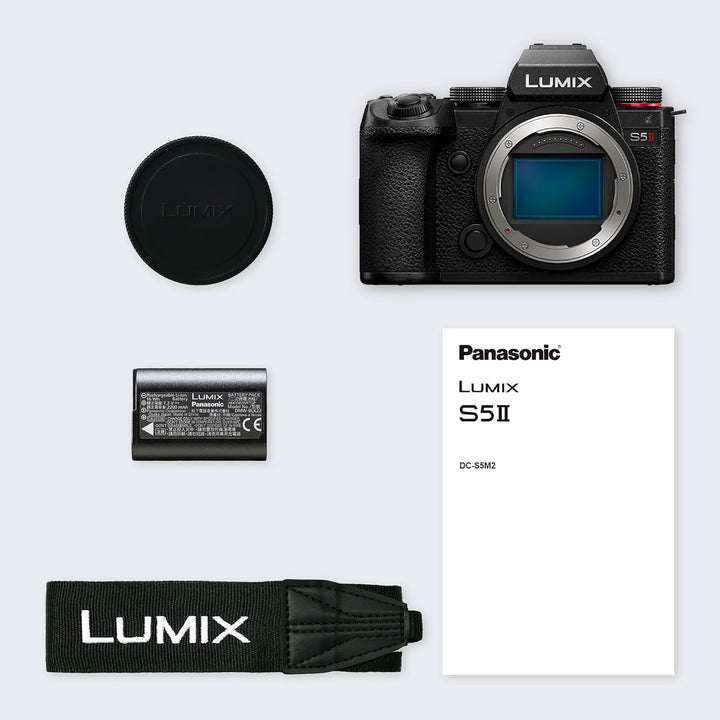 Panasonic LUMIX DC-S5 II Spiegellose Vollformat Kamera 4K 60p und 6K 30p, Flip-Screen, WLAN, Hybrid-