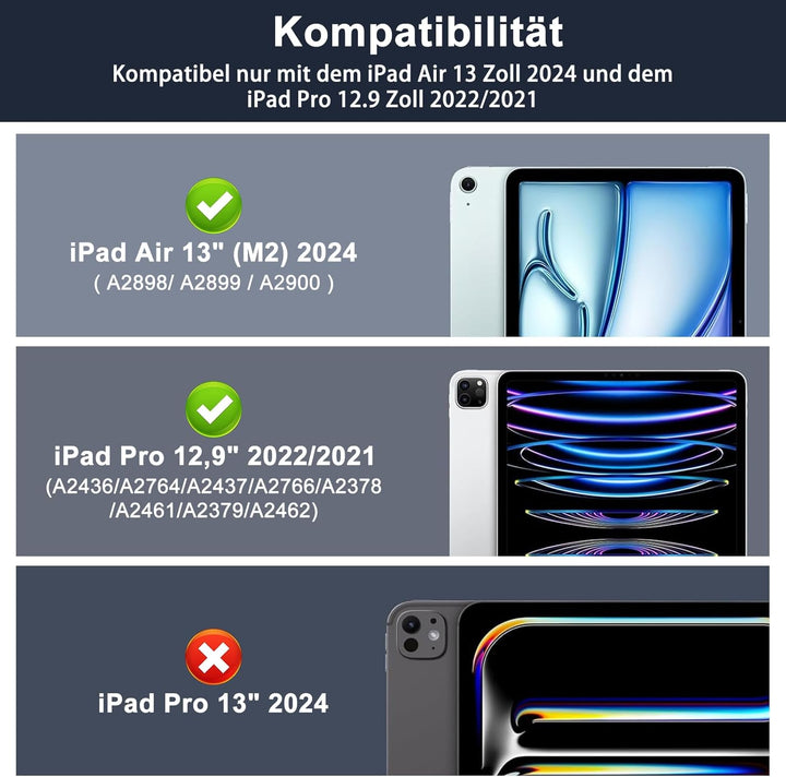 SENGBIRCH Tastaturhülle für iPad Air 13'' (M2) 2024 - QWERTZ Deutsche Touchpad Tastatur Abnehmbare B