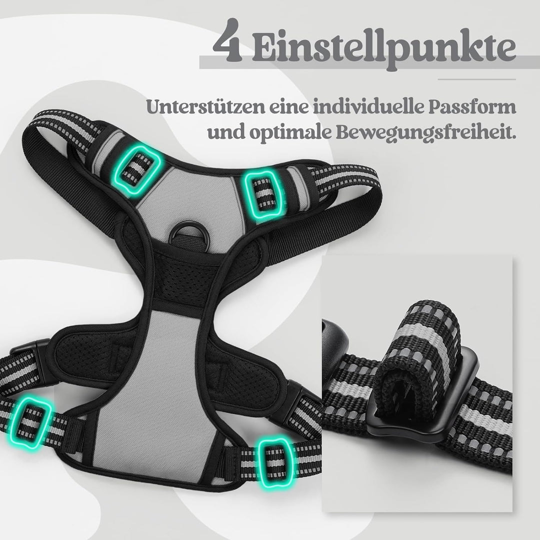 rabbitgoo Hundegeschirr Mittelgrosse Hunde, Anti Zug Geschirr mit Kontrolle, No Pull Verstellbar Hun