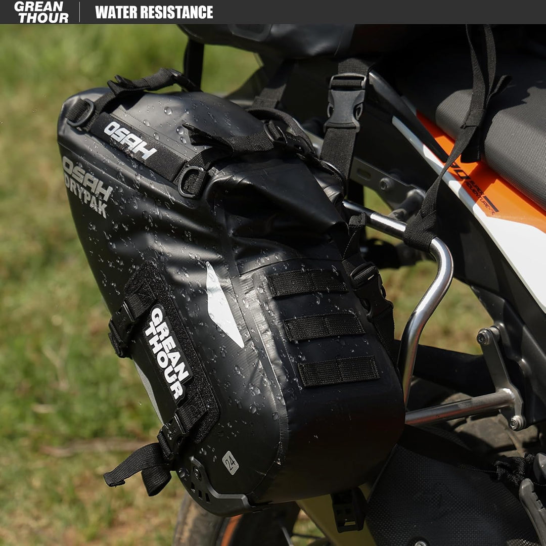 Motorrad Satteltaschen wasserdicht, antivibrationsgeländertaugliche Packtaschen 48L, für die meisten