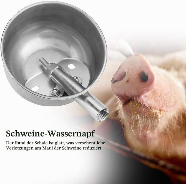 HEEPDD Schwein Tränke Napf,Automatische Tränke für Nutztiere Edelstahl Wassertrinknapf für Schweine,