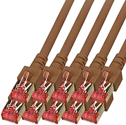 BIGtec LAN Kabel 10 Stück 5m Netzwerkkabel Ethernet Internet Patchkabel CAT.6 braun Gigabit SFTP dop