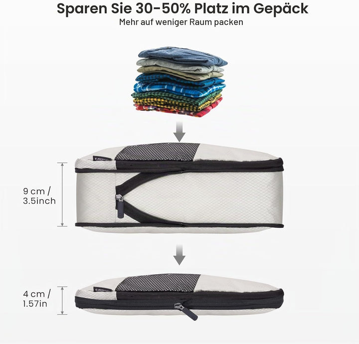Koffer Organizer Kompression Set, Packwürfel Set Kompression Ihres Reisegepäcks, Compression Packing