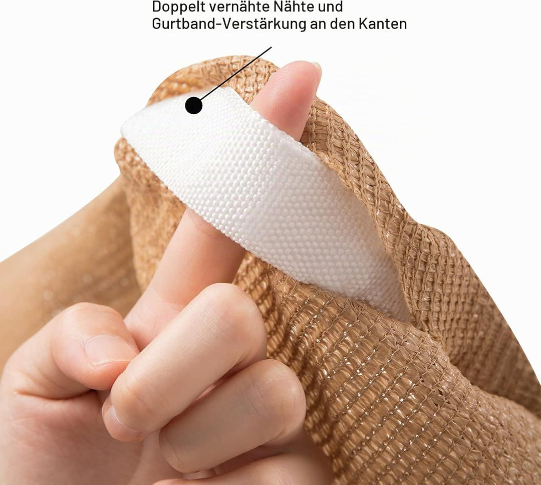 WOLTU Sonnensegel Premium HDPE Wetterbeständig Atmungsaktiv 95% UV Schutz Segeltuch 180 g/m² Sonnens