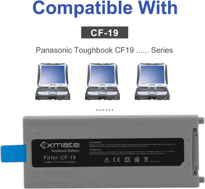 Exmate Kompatible für Laptop Akku Panasonic Toughbook CF19 CF-19 MK1 / 2/3/4/5/6/7/8 Notebook CF-VZS
