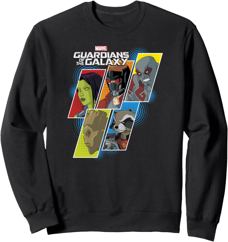 Marvel Guardians Of The Galaxy Cartoon Slanted Panels Sweatshirt