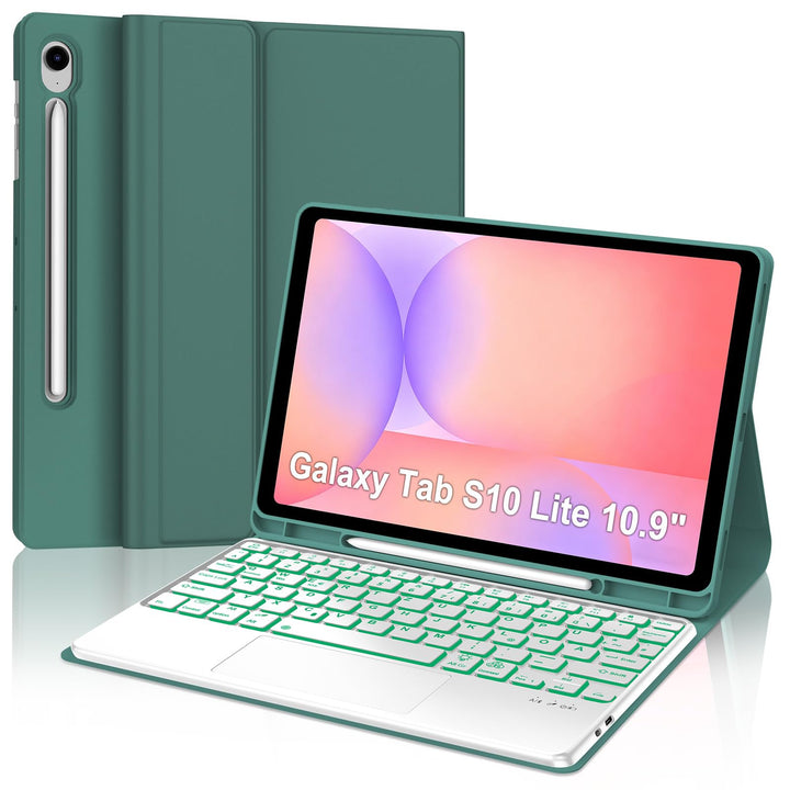 JADEMALL Hülle mit Touchpad & RGB-Tastatur für Samsung Galaxy Tab S10 Lite/S10 FE/S9 FE 10,9" & S9 1