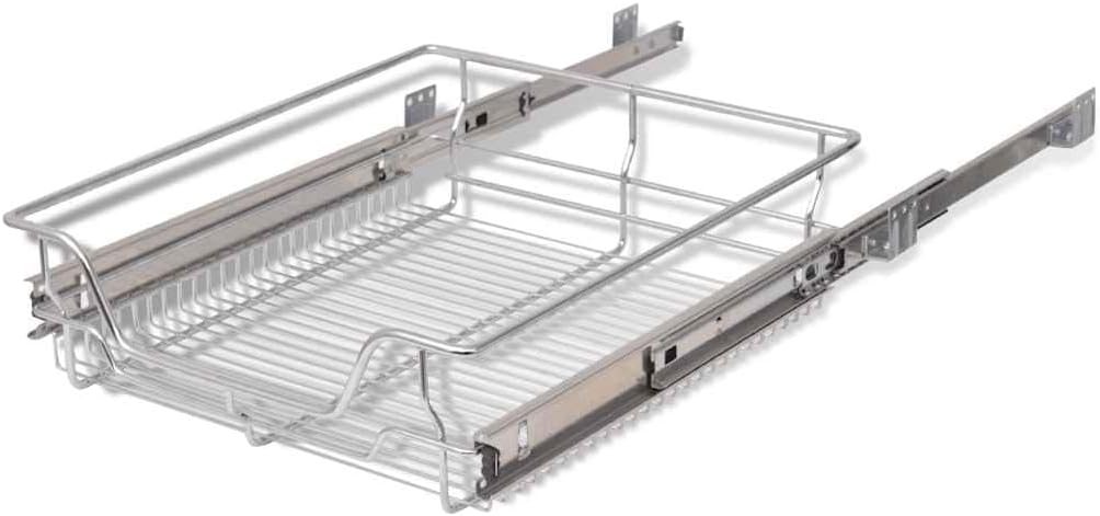 vidaXL 2X Einbauschublade Teleskopschublade Korbauszug Küchenschrank 50 cm 500 mm, 500 mm