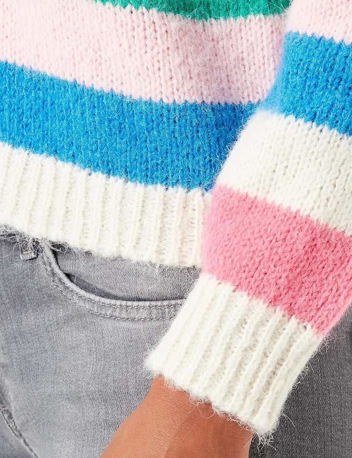 PIECES Female Strickjacke PCNATASHA L Birch/Stripes:shocking Pink-mint-rosh-french Blue, L Birch/Str