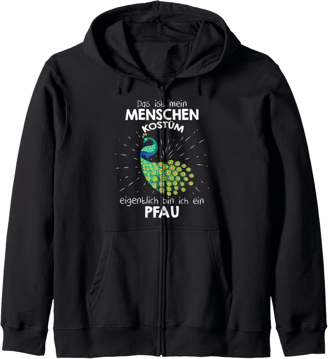 Mein Menschen Kostüm Bin ich ein Pfau, Halloween Outfit Kapuzenjacke