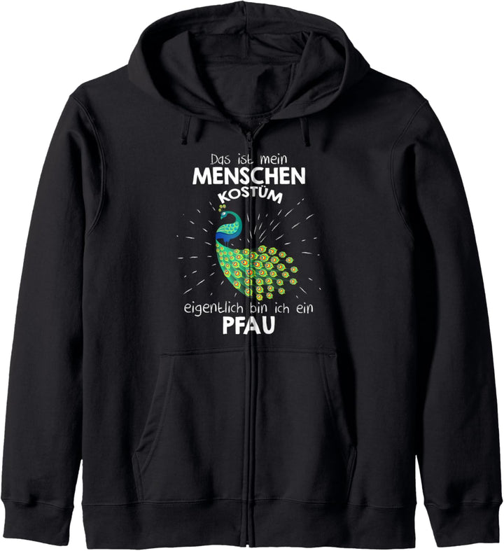 Mein Menschen Kostüm Bin ich ein Pfau, Halloween Outfit Kapuzenjacke