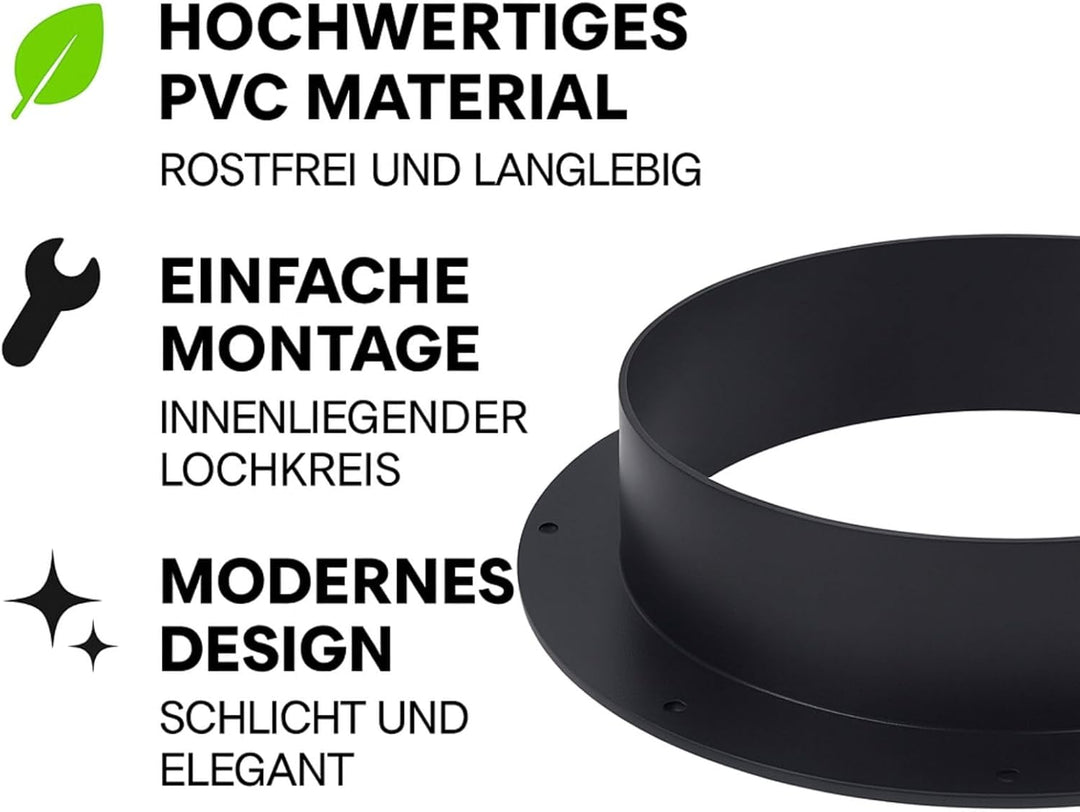 Weedness PVC Anschluss Flansch 400 mm für Lüftungsanlagen - Grow Anbau Lüfter Kupplung Indoor Belüft