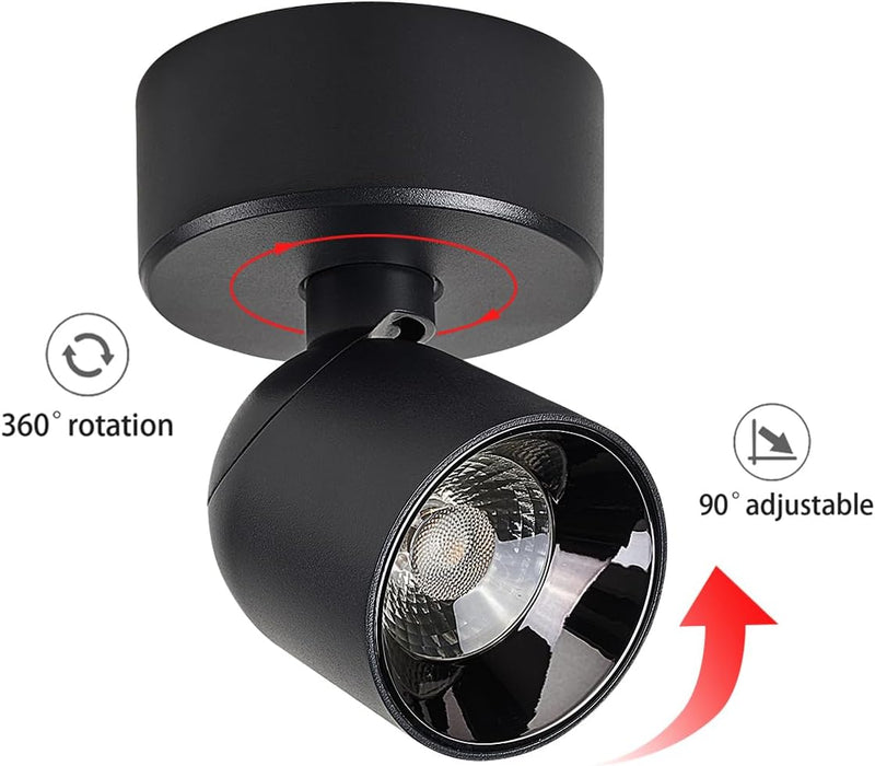 Budbuddy 12W LED Schwarz Wandstrahler Spotleuchte Deckenspots schwenkbarer Deckenstrahler Ein vielse