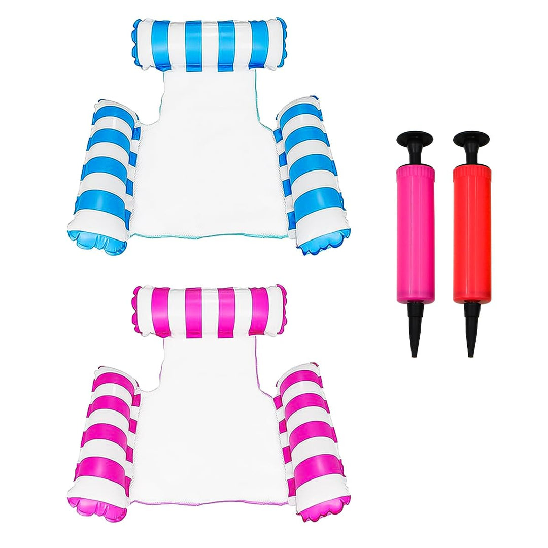 2er-Pack aufblasbare Pool-Float-Hängematte, 4-in-1 aufblasbare Hängematte (Sattel, Liegestuhl, Hänge