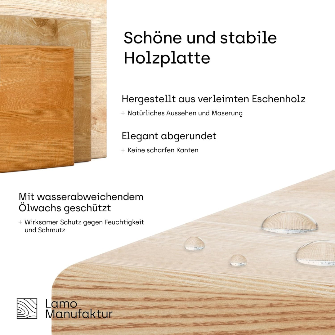 LAMO Manufaktur Blumenständer Metall Schwarz | Pflanzenständer Holz mit Dunkel Farbe | Blumenhocker