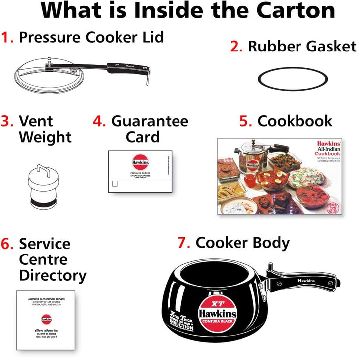 Hawkins CXT30 Contura Schnellkochtopf, harteloxiert, Induktionskompatibel, extra dicker Boden, Schwa