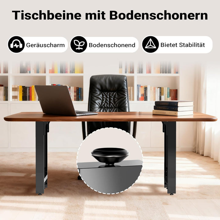 Wiltec Tischkufen Tischbeine aus Vierkantprofilen 60x72cm lackierter Stahl klarlackbeschichtet Tisch