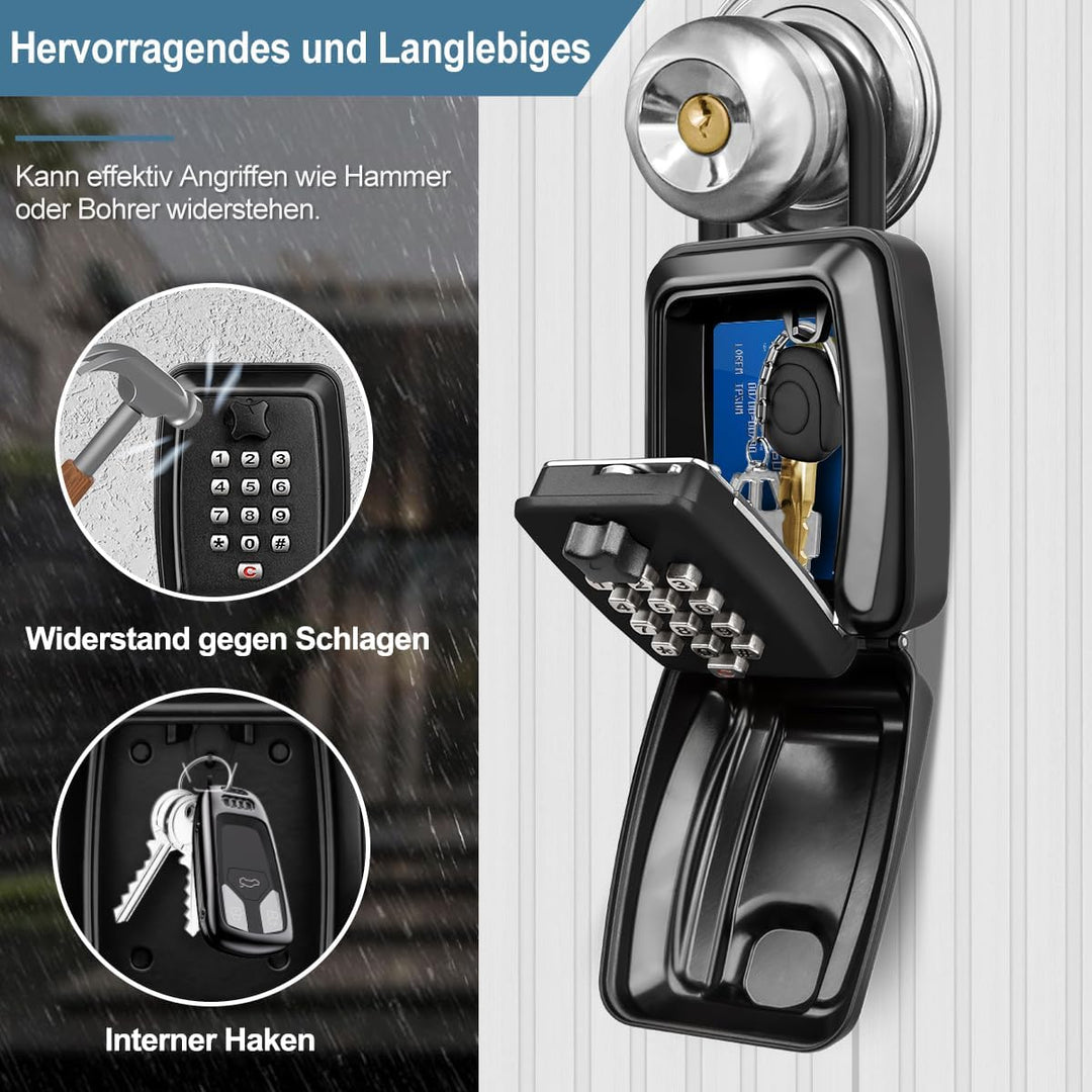 ENONEO Schlüsseltresor mit Zahlencode Schlüsselbox mit Bügel Ultra-Robustes Kleine Schlüsselsafe Aus