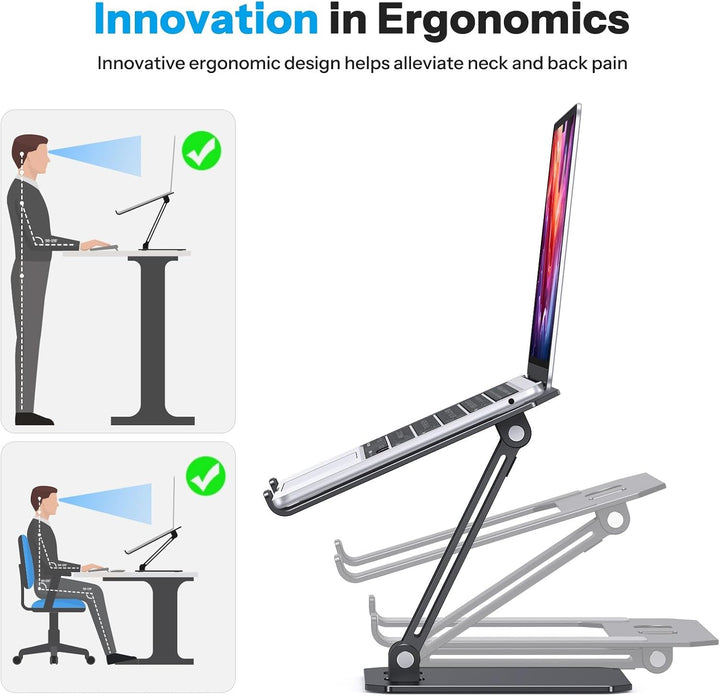 OMOTON Aluminium Laptop Ständer Höhenverstellbar, Ergonomischer Faltbarer Notebook Ständer, Laptop H