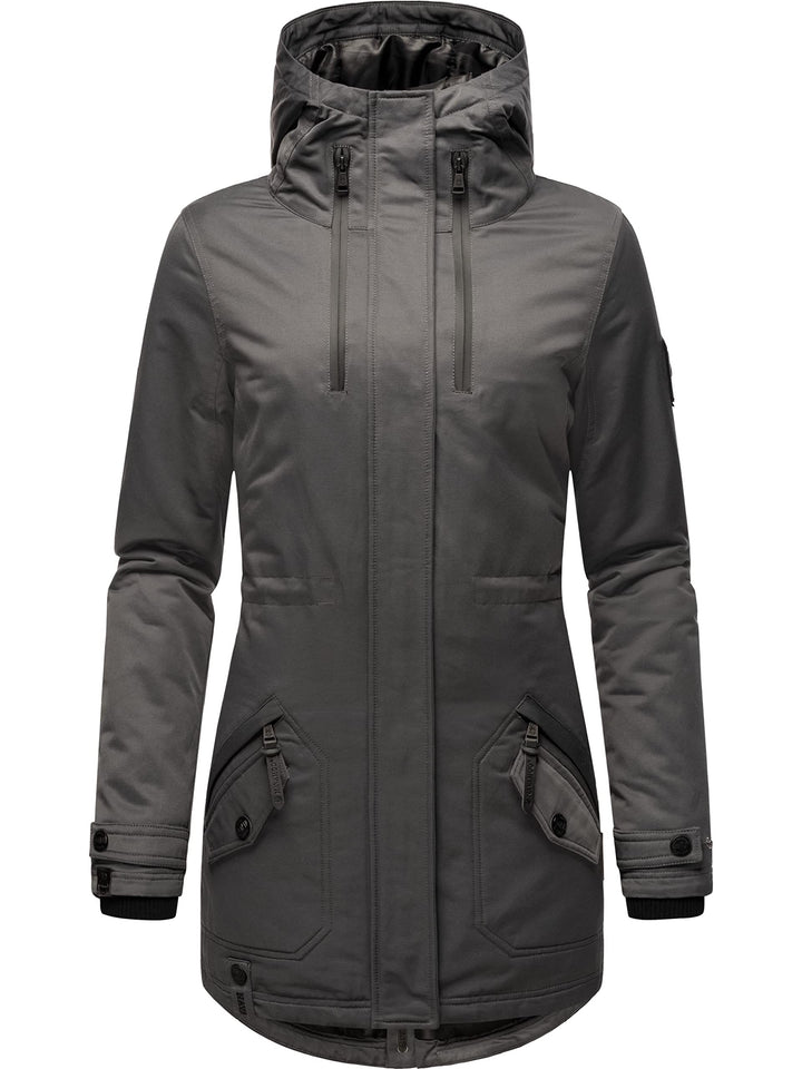 Navahoo Damen Warmer Winter Kurzmantel Avrille II XS-XXL XS Anthracite, XS Anthracite