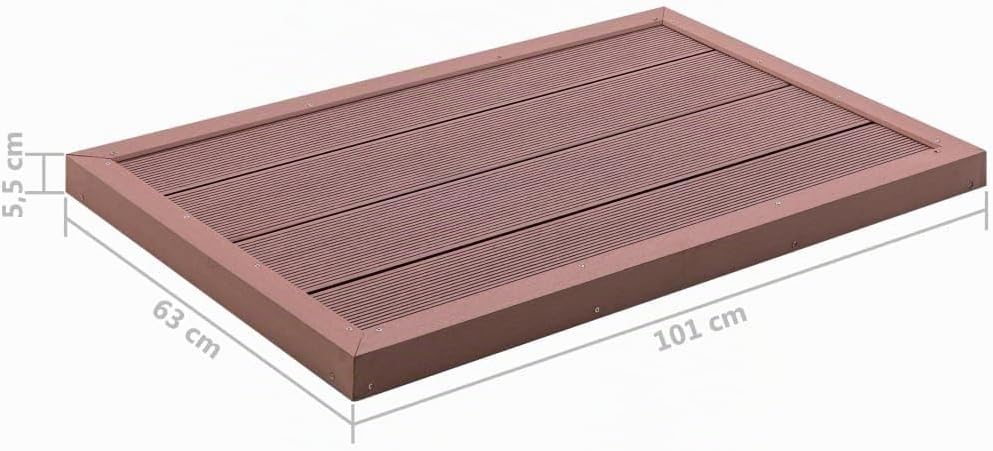 vidaXL Bodenelement für Solardusche rutschfeste Oberfläche Unterseite Bodenplatte Pool Gartendusche