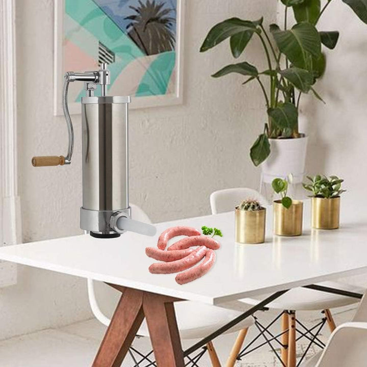 3,5L Wurstfüller, Wurstmaschine Manuell, Wurstfüllmaschine Edelstahl mit Tischklemme, Press Wurstspr