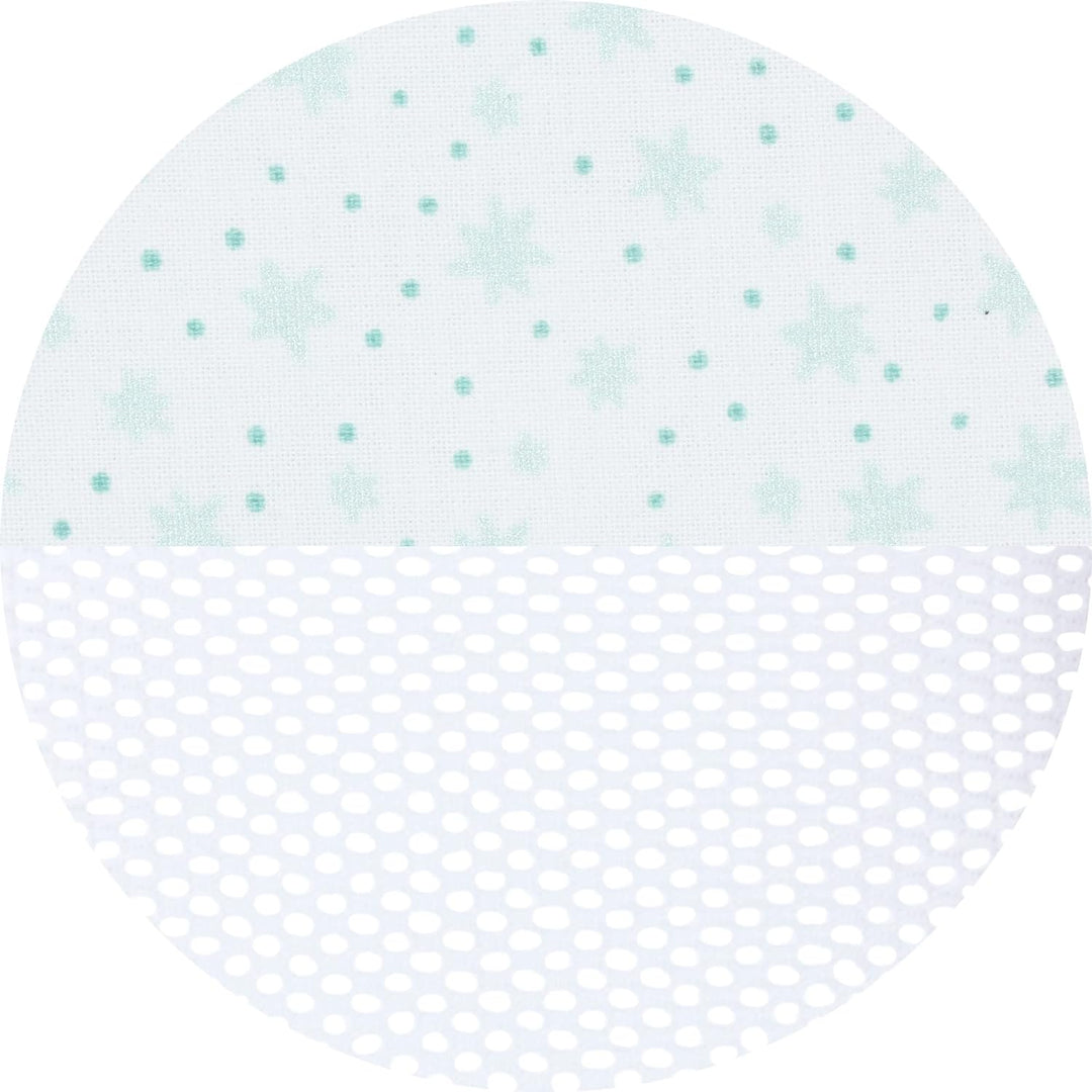babybay Nestchen Mesh passend für Modell Boxspring XXL, weiss Glitzersterne mint