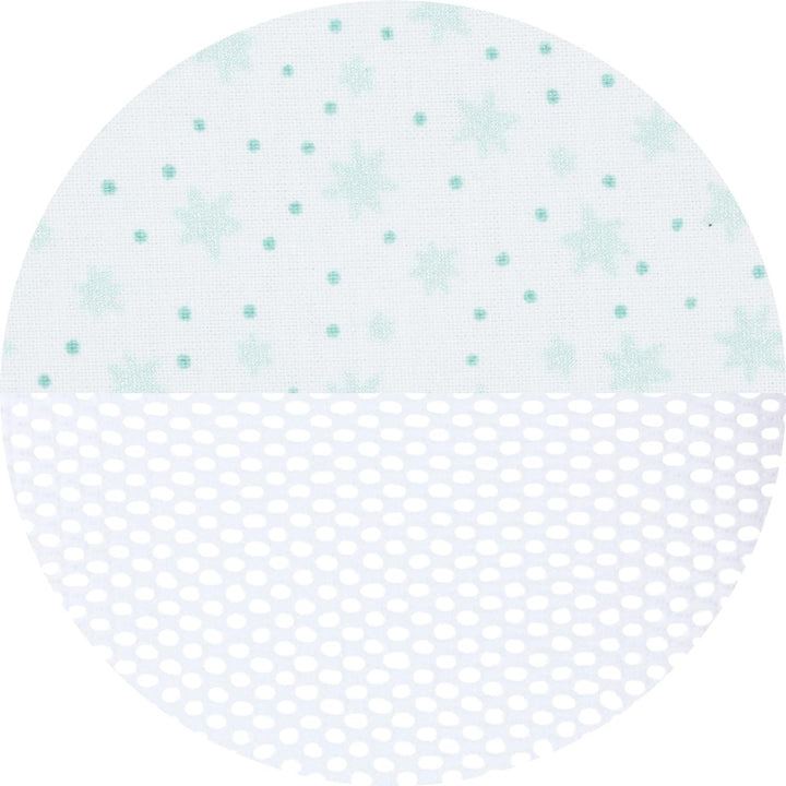 babybay Nestchen Mesh passend für Modell Boxspring XXL, weiss Glitzersterne mint
