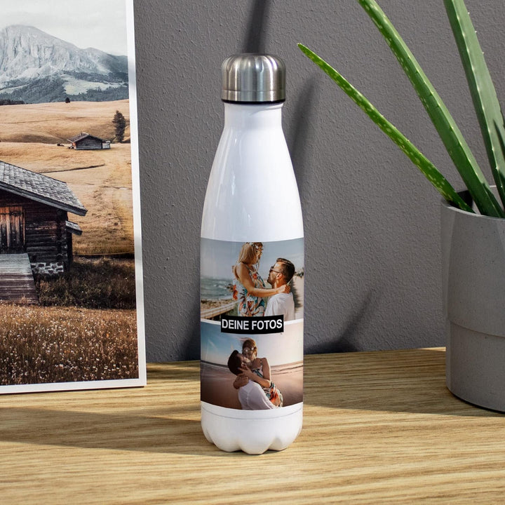 Personalisierte Trinkflasche 'Collage' - Thermo-Trinkflasche mit eigenem Foto selbst gestalten - The
