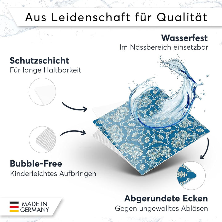 40 Stück Fliesenfolie für Bad und Küche 10x10 cm - Klebefliesen, Mosaikfliesen - Stickerfliesen, Fli