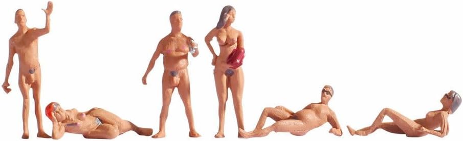 NOCH® FKK-Badende, Figuren-Set, für die Spurweite H0, ideal für Modellbau und DIY