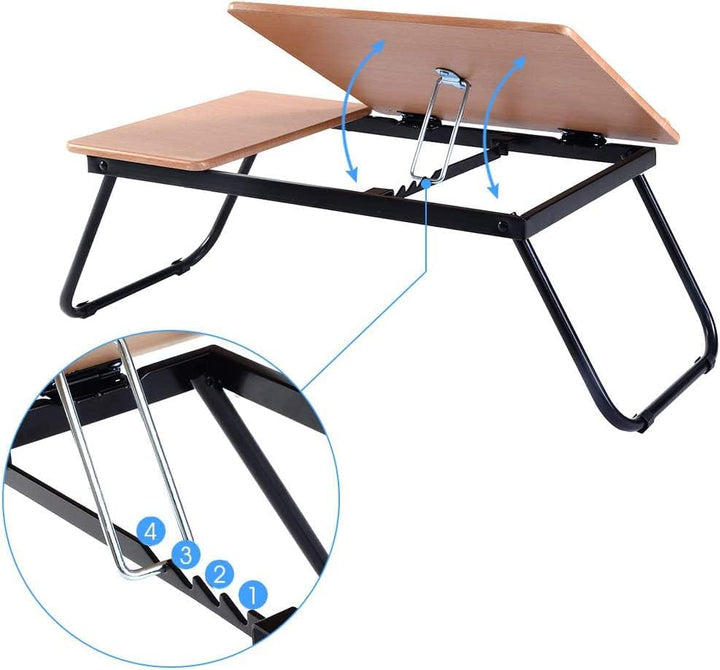 LIFEZEAL Laptoptisch fürs Bett, höhenverstellbarer &amp; Klappbarer Betttisch, Notebooktisch Holz, Leset