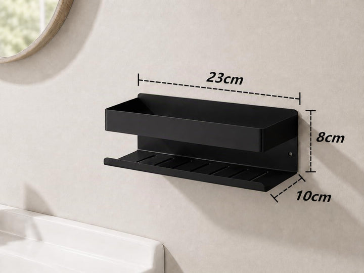 Duschablage Ohne Bohren Mattschwarz, Duschregal Wandmontage Badregal Duschkorb Edelstahl SUS304 Bade