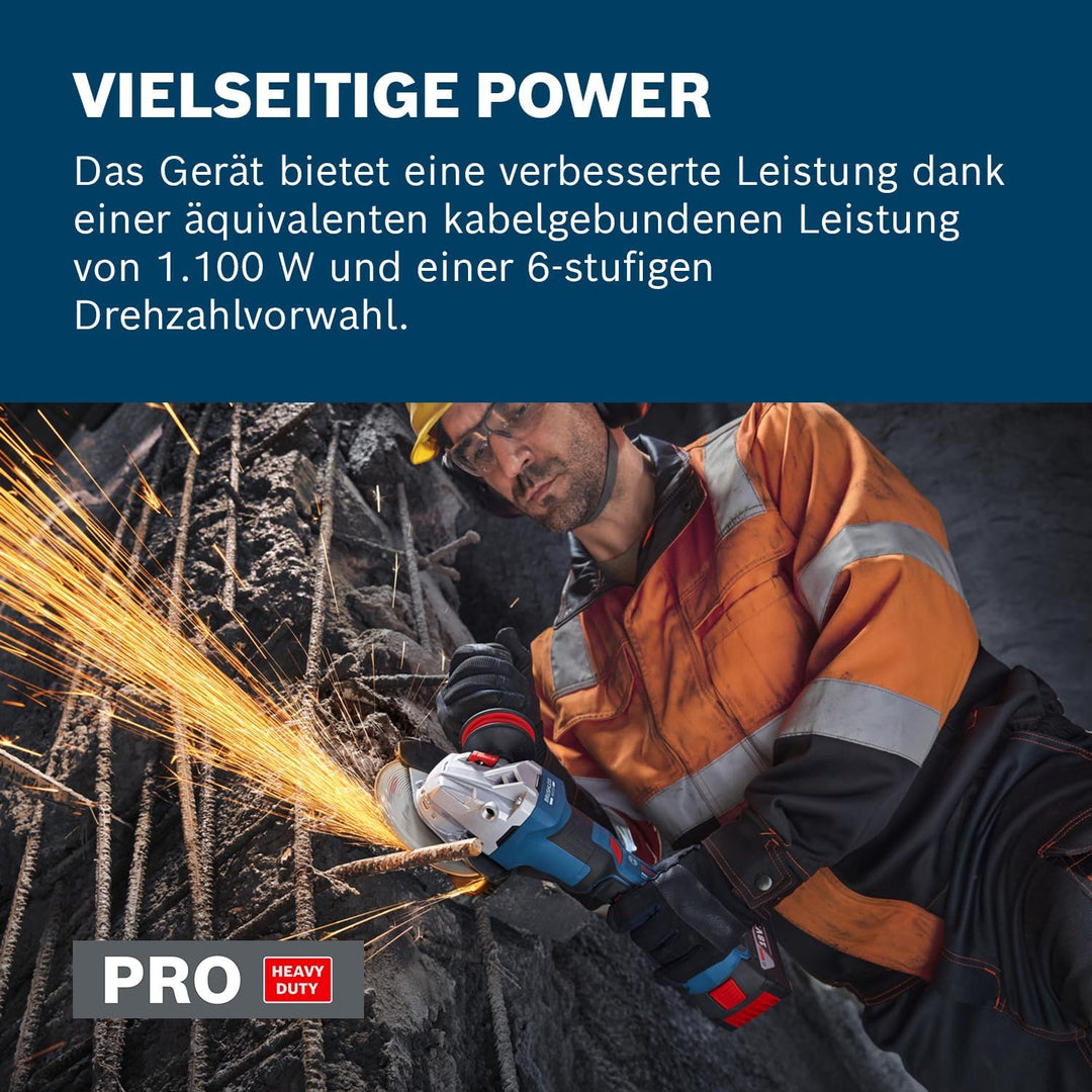 Bosch PRO 18V System Akku-Winkelschleifer GWS18V-11PS Ohne Akku/Lader, Ohne Akku/Lader