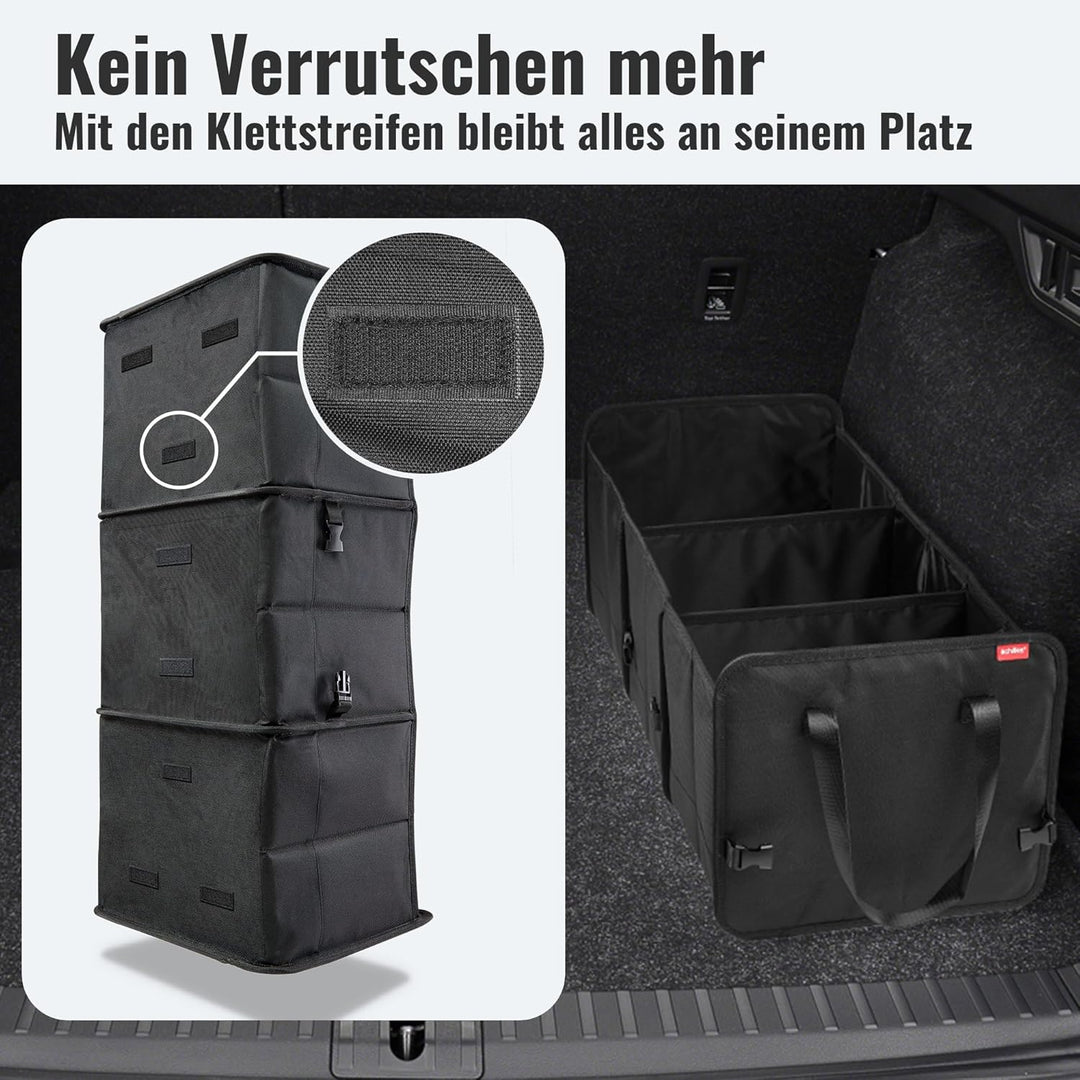 achilles Faltbare Autobox, Auto Organizer, Grössenverstellbare Kofferraumtasche, Faltkorb, Autotasch