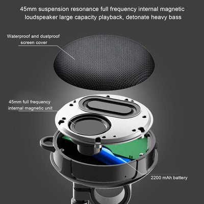 Tragbarer Bluetooth Lautsprecher für Fahrrad, Outdoor Wasserdichter Bluetooth Lautsprecher, 8W Leist
