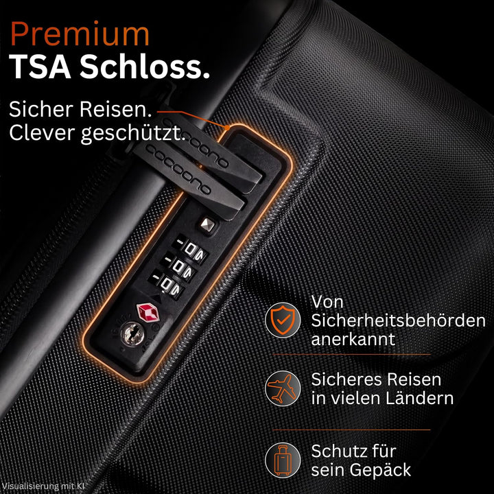 Premium Handgepäck Koffer 55x40x20cm - passend für Ryanair, Lufthansa, Eurowings und co. I 38L Handg