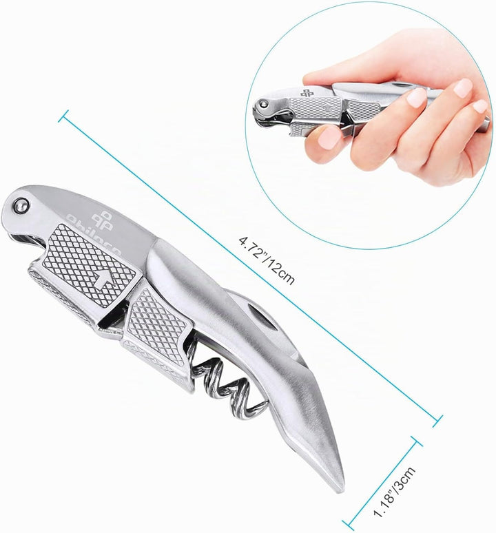 PHILORN All-in-1 Profi Korkenzieher, Prämie Edelstahl, Gratis Weinrezept Ebook, Kellnerkorkenzieher,