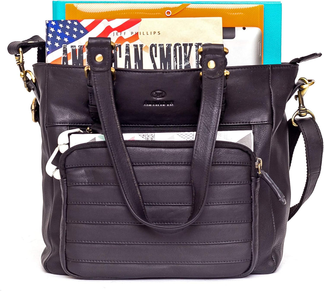 ALMADIH Premium Leder Damentasche Schultertasche KYLA - Ledertasche Handtasche Umhängetasche Henkelt
