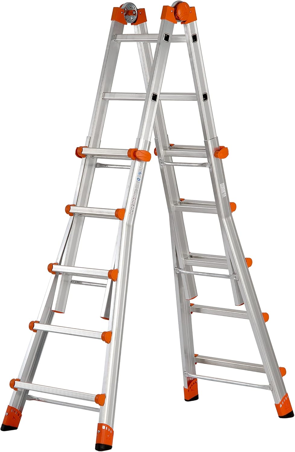 Gierre AL040 Teleskopleiter aus Aluminium EN131 (5+5), Schwarz 5 + 5, 5 + 5