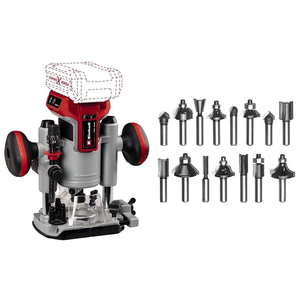 Einhell Professional Akku-Oberfräse TP-RO 18 Li BL-Solo Power X-Change (18 V, Li-Ion, Hubhöhe 35 mm,