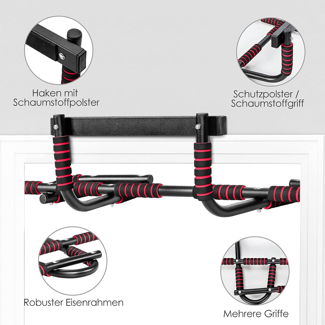 COSTWAY Klimmzugstange für den Türrahmen ohne Bohren, Tür Reckstange bis 136KG belastbar, Türstange